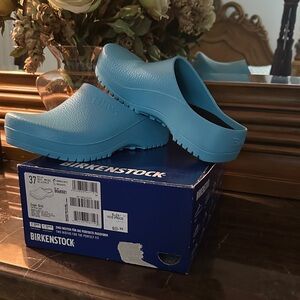 Birkenstock Aqua Blue Slip-On Clogs - SIZE 37